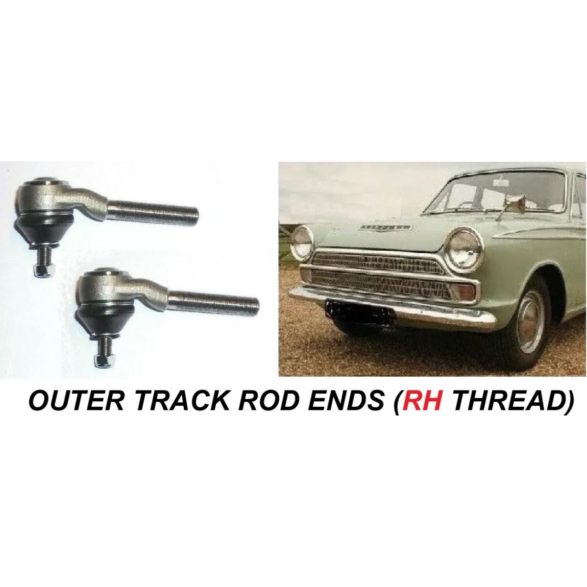 TRACK ROD ENDS OUTER x2 (Ford Cortina Mk1) (1962- 66)
